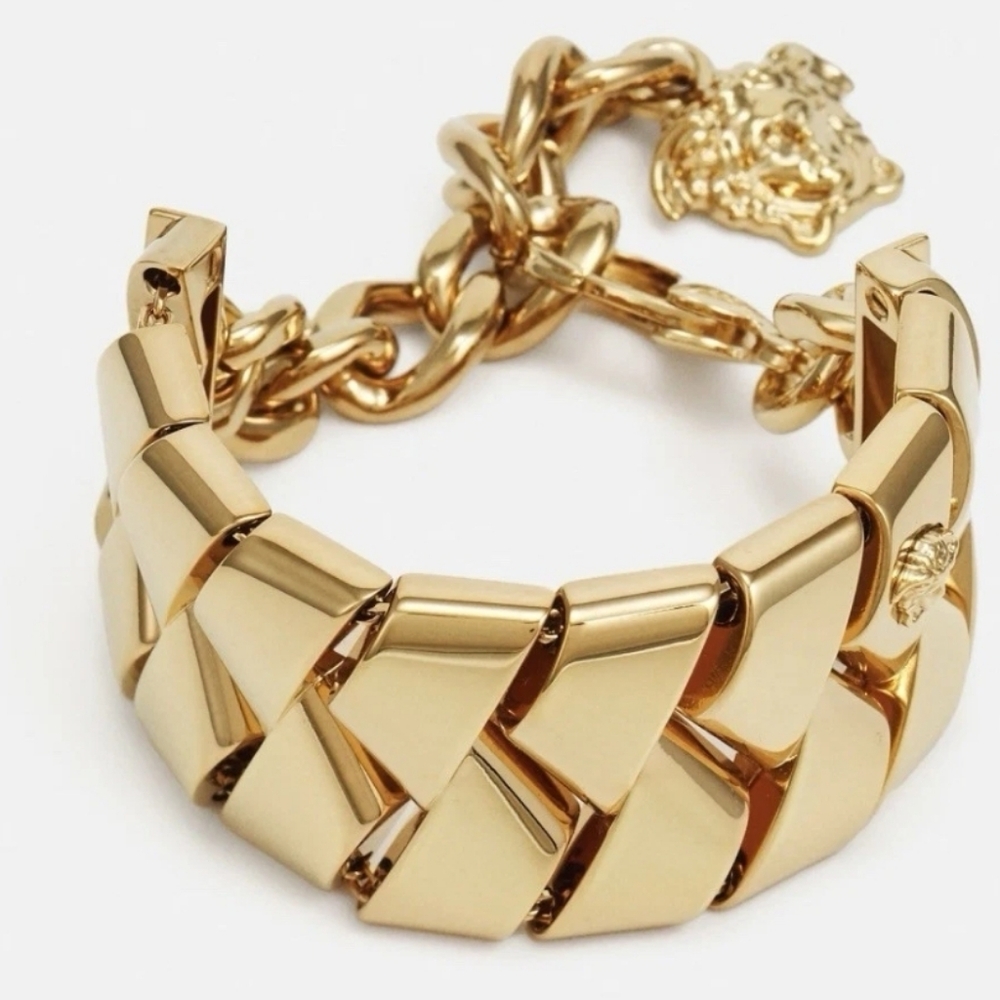 Versace Bracelet Metal Gold $975 Retail Plus Tax/ BNWT/ UNISEX